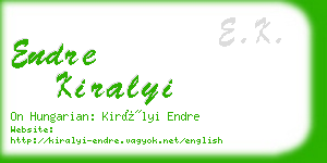 endre kiralyi business card